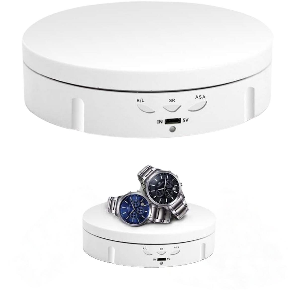 JAYEGT 360° Rotating Display Stand – Rechargeable, 5.74″